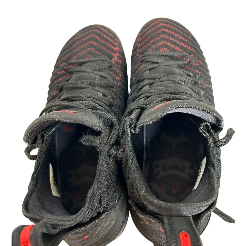 Nike LeBron 16 Fresh Bred 2018 Black & University Red‎ AO2588-00 Sz 9.5